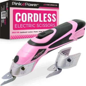 Tijeras eléctricas multifunción Pink Power para cortar tela, cartón y plástico